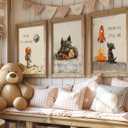 CCZ Vintage Astronaut Nursery Canvas Wall Art Space Explore Picture Wall Decor Dream Big Little One Poster Cute Dog Toddler Painting Print Artwork for Kids Boys Room Bedroom Playroom Decor, Unframed (24L"x16W")