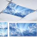 4x2 ft Magnetic Fluorescent Light Covers 2 Pack, Fabric Light Filters for Home Classroom Office LED Ceiling Lights, Light Shades for Glare Reduction & Easy Install