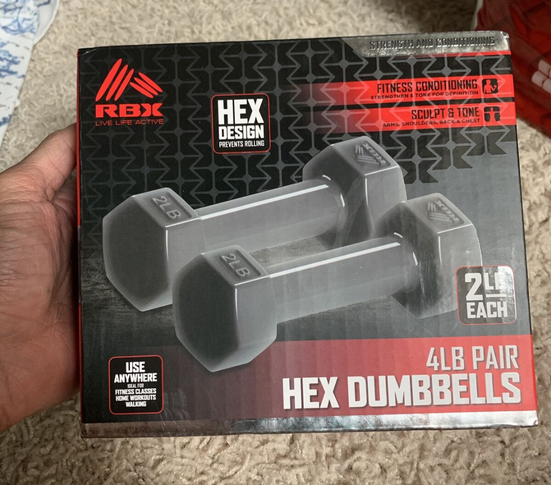 NEW RBX 2 lb Hand Weights Set of 2 (4 lb pair) Toning & Training
