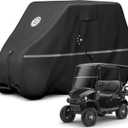 4 Passenger Golf Cart Cover Fits EZGO, Club Car, Yamaha, 420D Waterproof Windproof Sunproof Outdoor All-Weather Full Cover -Black