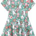 Mud Kingdom Girls Holiday Swing Dress Twirly Skater Short Sleeve A-Lined