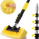 Car Wash Brush,12FT Car Wash Brush with Long Handle, Car Cleaning Brush 10-Inch Soft Bristles, 3-12Foot Telescopic Pole for Scratch-Free Cleaning Truck,RV, Boats,House Siding,Floors,Solar Panels