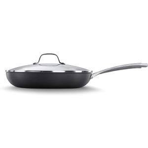 Calphalon Nonstick Frying Pan with Lid and Stay-Cool Handles, Dishwasher Safe, 12-Inch, Grey