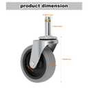 Replacement Casters Compatible with Rubbermaid WaveBrake Mop Bucket: 3 Inch Set of 4 Heavy Duty TPR Weber Grills Shop Vac Replacement Wheels (4 Swivels)