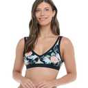 Skye Women's Standard Harlow V-Neck Bikini Top Swimsuit, Botanic Floral Print, L