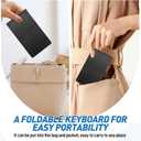 Mini Rechargeable Foldable Bluetooth Keyboard and Mouse Combo, Portable (Sync Up to 3 Devices), Ultra-Slim Travel Folding Keyboard for iPhone iPad Mac Android Windows iOSBlack
