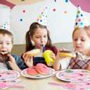 96Pcs Pink Space Birthday Party Supplies,include Dessert plate Plate Napkin And Forks,Used for Galaxy Space Planet Astronauts Party Decoration,Serves 24 Guests (Pink Space)