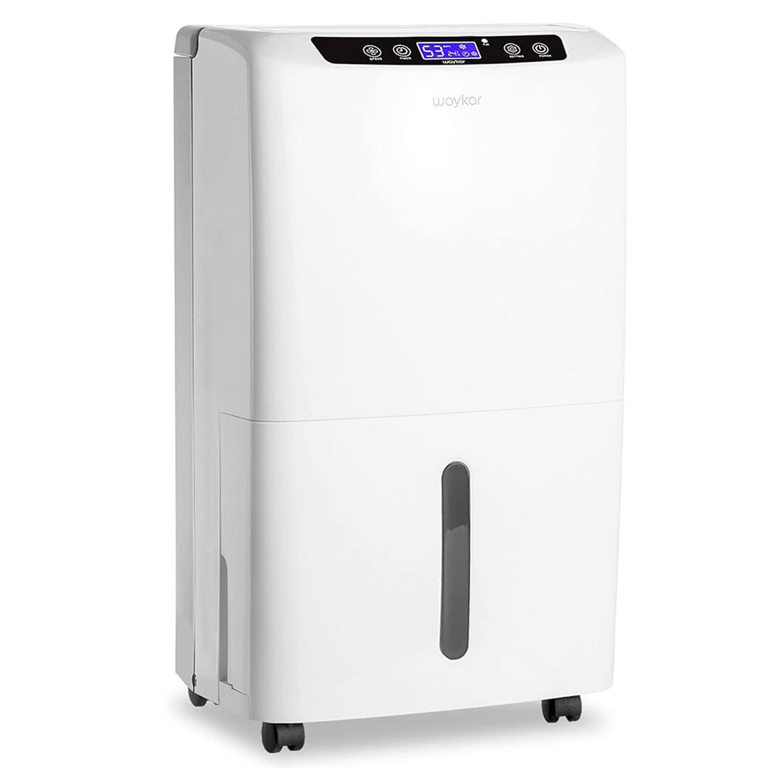 Waykar 34-Pint Energy Star Dehumidifier for Spaces up to 2,000 Sq. Ft at Home, in Basements and Large Rooms with Drain Hose and 0.66-Gallon Water Tank