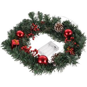 GANAZONO 1pc Christmas Led Wreath Lamp Decorative Hanging Ornament for for Holiday Parties Features Lights Wire Home