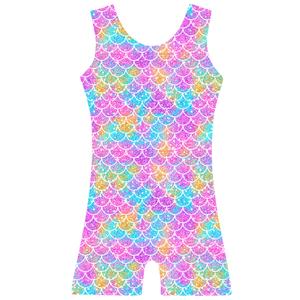 TFJH E Girls Gymnastics Outfit Ballet Dancewear Kids Leotard with Shorts Unitard HotPink Scale 120