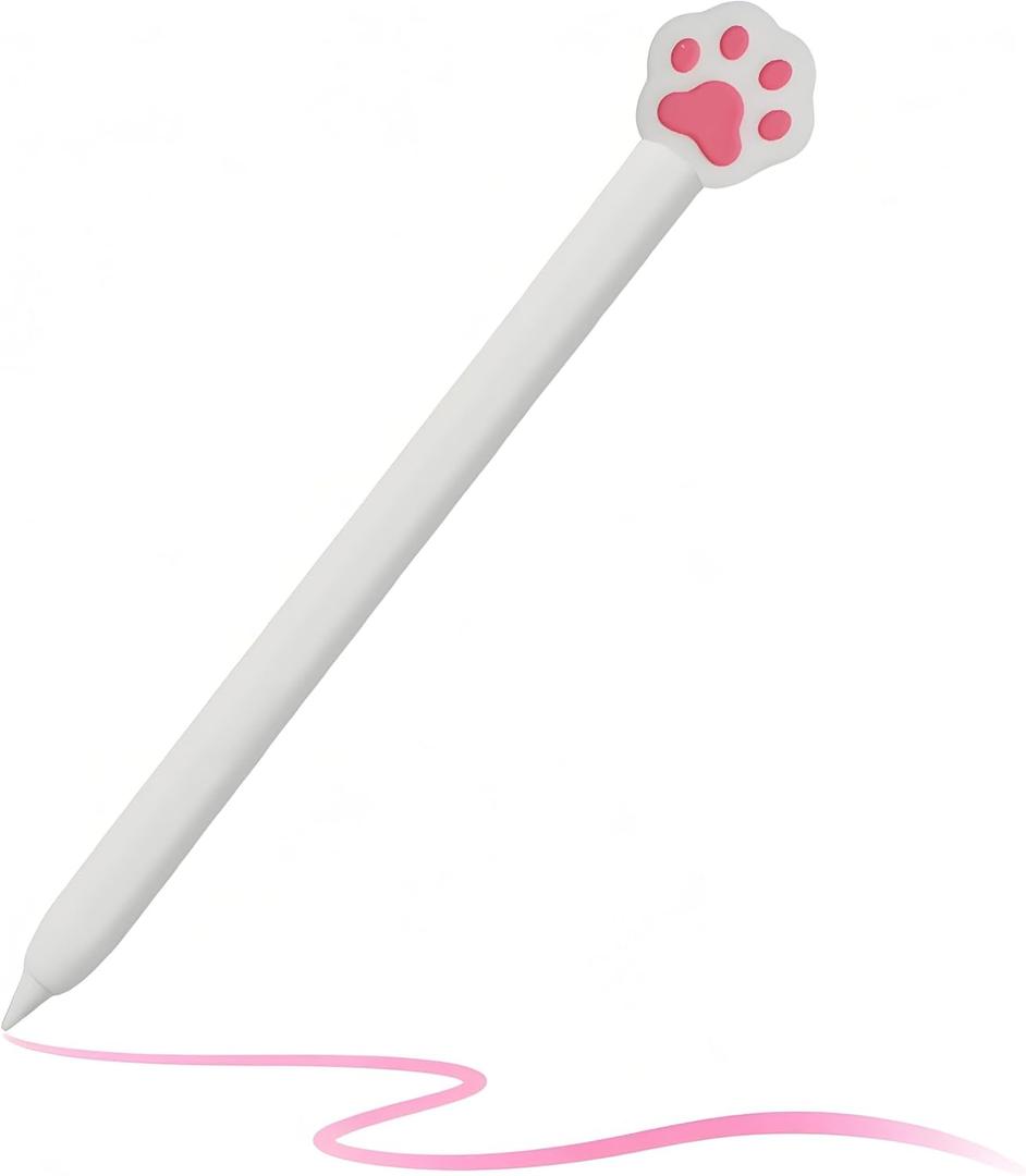 3 x Apple Pencil Silicone Case, Anti-Slip Shock Protective Cover Sleeve for Apple Pencil 2nd Generation, Cute Cat Paw, Ultra-Thin Case, Easy On/Off, Supports Charging & Double-Tap(Pencil is NOT Included)