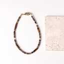 Beaded Phone Lanyard for Women Natural Stone Phone Wrist Strap Handmade Smartphone Wristlet Strap Beaded Wrist Chain (Brown)