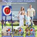 Axe Throwing Game for Backyard, Bristle Target Set with 6 Axes & 6 Darts, Portable Plastic Axe Throwing Game Indoor Outdoor Game for Adults & Kids, Carnival Yard Games