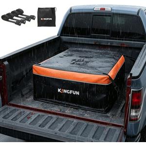 Kingfun Truck Bed Cargo Bag, 26 Cu Ft Waterproof Cargo Carrier | Heavy-Duty PVC Storage with 4 Cam Buckles & Reflective Trim, Fits Any Pickup for Camping, Travel, Moving & Hauling