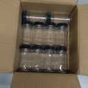 20 PACK 2 oz Glass Shot Bottles w/ Black Lids & 20 Labels - Small Clear Jar for Ginger, Wellness Shot, Juice, Sample, Whiskey - Travel Essentials Mini Bottles - Wide Mouth, Leakproof, Dishwasher Safe