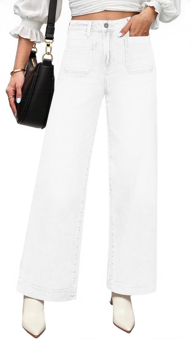 Cicy Bell Womens High Waisted Straight Leg Jeans Trendy Loose Denim Pants with Pockets
