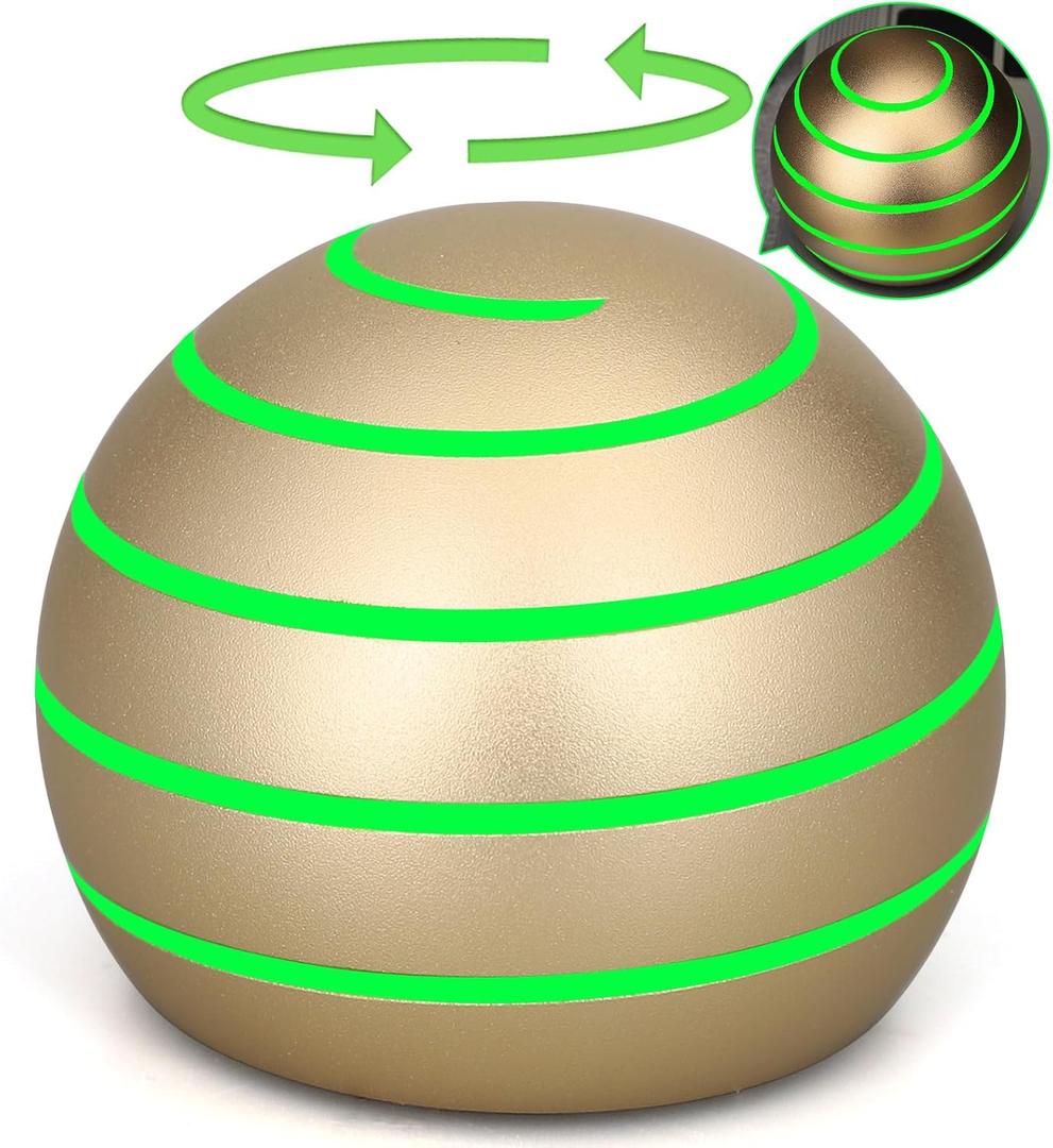 Luminous Desk Spinning Toys for Kids Adults, Metal Kinetic Stress Ball, Optical Illusion Fidget Spinner, Glow in The Dark Fingertip for Office Classroom, Stress Relief Anti Anxiety Birthday Gifts (Gold)