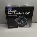 Puboo Collapsible Foot Spa Bath Massager with Heat, 95-115F Precise Temp Control, Motorized Massage Rollers, Heated Foot Bath Soak Tub, Fits US Mens Size 11, Gift for Christmas, Thanksgiving (Dark Blue)