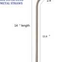 14 Inch Stainless Steel Straws, 4pcs Ultra Long Reusable 0.32" (8mm) Big Wide Metal Straws for 40oz/64oz Tumblers or Super Tall Cups with Silicone Tips and Cleaning Brush