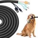 Split Wire Loom 2PCS 5/8 Inch 5ft, Braided Cable Sleeve for Cable Management, Cord Protector for Pets, TV, Desk & Automotive, Black