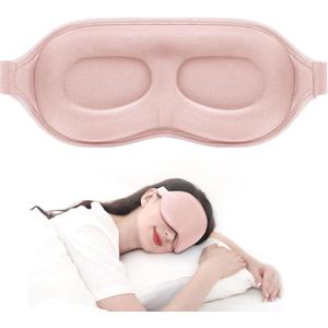 MZOO Luxury Sleep Mask for Back, Side Sleeper, Complete Light Blocking Sleeping Eye Mask Night Blindfold, 3D Zero Pressure & Spacious for Lash Extensions, Breathable Soft Eye Cover Flight Nap Travel