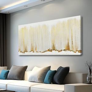 WINKAILIN Large Beige Pictures Wall Decor for Living Room Textured Wall Art for Home Modern Artwork Gold Line Art for Walls 29"x 58" Dining Room Decoration