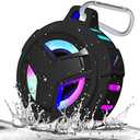 EBODA Bluetooth Shower Speaker, Portable Bluetooth Speakers, IP67 Waterproof Wireless Speaker with LED Light, Floating, 2000mAh, True Wireless Stereo for Kayak, Beach, Gifts for unisex -Black