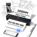 iDPRT MT610 Pro Portable Thermal Printer, 300DPI HD Mobile-Travel-Printers, Inkless-Wireless-Small-Printer for Home Use, Office, Vehicles, Bluetooth Printers Supports 8.5" x 11" US Letter&A4&A5, Black
