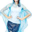 Juvale Rain Ponchos for Adults - One Size (50 x 39.4 In) Hooded Plastic - 5 Vibrant Colors - 20-Pack Disposable Ponchos Family Pack for Camping, Hiking & Travel