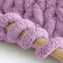Mellobello Jumbo Chunky Yarn for Hand Knitting - Super Thick Chenille Chunky Yarn for Crocheting - Extra Soft Bulky Fluffy Blanket Big Yarn 8 Jumbo Pack (27yds,8 oz Each Skein) Purple