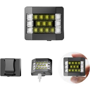 Running Lights for Runners, Clip on Flashlight, Rechargeable LED Safety Light for Walking at Night, Portable EDC Flashlight, Small Work Light Warning Flashing Camping Hiking Gear (Black)