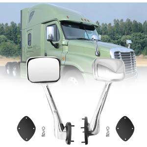 All Chrome Right Set Hood Mirrors Compatible with 2008-2017 Freightliner Cascadia