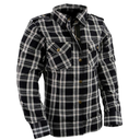 Milwaukee Leather Women’s Motorcycle Plaid Armored Flannel Riding Shirt with Aramid Fiber Reinforced and CE Armor - Large