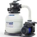 AQUASTRONG Sand Filter Pump for Above Ground Pool with Timer, 3/4 HP Pool Pumps Above Ground 3800 GPH for Pools up to 14000 GAL, 12in Pool Filter with 6-Way Valve, Improved Circulation and Filtration