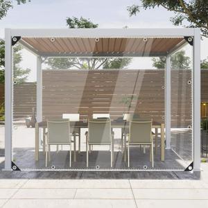 Clear Tarps Heavy Duty Waterproof, Transparent PVC Vinyl Tarpaulin with Grommets, Ropes, Reinforced Edge, Tear-Resistant, Anti-UV for Greenhouse, Patio, Garden, Porch, Pavilion, Outdoor (Transparent13.1 x 19.7ft)