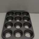 Wrenbury Pro Mini Cheesecake Pans Removable Bottom 12 Hole - Heavy Gauge Carbon Steel Non Stick Pan Loose Bottom Springform - 3 Inch Small Individual Cheesecakes Tin - PFOA Free