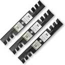 Terre Products, 3 Pack Toothed Mulching Lawn Mower Blades, 48" Decks, Compatible with Ferris 5020843, Exmark 1520843, 103-2527, Ariens 4919100, Husqvarna 539101496, Simplicity 5020843SM