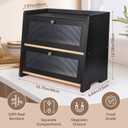 VEDALIO Bread Box For Kitchen Countertop, Black Breadbox, Bread Boxes for Kitchen Counter Organizer Decor Storage, Wooden Storage Box Breadbox, Housewarming Birthday Wedding Christmas Gift