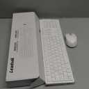 LeadsaiL White Wireless Keyboard and Mouse Combo, Full-Sized Ergonomic Computer Keyboard, 2.4GHz USB Cordless Keyboard Silent Mouse Set, 12 FN Shortcuts for Windows MacOS Laptop Computer
