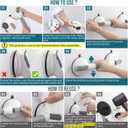 TAILI Grab Bars for Bathtubs and Showers,2 Pack Shower Handles for Elderly Suction,Maximum 330lbs,Shower Grab Bar with Upgraded Rubber Suction Cups,Safety Grip for Senior, No Drilling Removable,Grey
