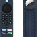 Compatible Alexa 3rd Gen Remote Cover with Holder for Tracker, 2 in 1 Silicone Protective Sleeve for Tag Holder and TV 3rd GenRemote Control,Dark Blue