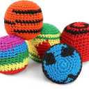 Blulu Funny Crochet Footbag Assorted Colors Woven Kickball Soft Knitted Kick Balls for Children and Beginners