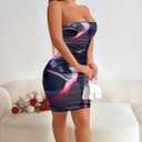 Tube Dress Tube Dresses for Women 2025 Party Mini Club Going Out Vacation Strapless Short Clubbing Bodycon Backless (XL)