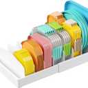 Lifewit Kitchen Cabinet Organizer for Food Contanier Lid, Large 9.8-17" Expandable Lids Holder with 8 Adjustable Dividers & 9 Sections for Pantry Organizers and Storage, Home Drawer Organization