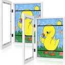 [2Pack] Kids Art Frames, 9x12 Front Opening Kids Artwork Frames Changeable, White Artwork Display Storage Frame for Wall, Holds 50 Pcs, for 3D Picture, Crafts, Children Drawing, Hanging Art, Portfolio