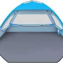 Gorich Beach Tent Sun Shelter for 3/4-5/6-7/8-10 Person with UPF 50 UV Protection, Lightweight & Easy Setup Beach Shade Canopy, Portable Beach Shade Tent Beach Cabana (3 person, Blue)