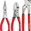 CRAFTSMAN Pliers Set, 3 Piece Set, Long Nose, Slip Joint, 8 Inch Groove (CMHT84103R)