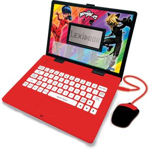 LEXIBOOK, Miraculous Ladybug Cat Noir, Educational and Bilingual Laptop French/English, Toy for Child Kid (Boys & Girls), 124 Activities, Learn Play Games and Music with Ladybug, Red/Black, JC598MIi1