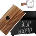 Laundry Scent Booster Container, Farmhouse Scent Beads Storage Organization, Rustic Wood Dispenser for Clothing Fragrance Beads, Laundry Room Powder Box, Laundry Detergent Organizer Bin(Black) (1 Count (Pack of 1))