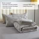 7 Pieces Grey Queen Comforter Set, Boho Tufted Bed in a Bag, Checkered Farmhouse Shabby Chic Soft Bed Set, All Season Plaid Comforter with Sheets, Pillowcases & Shams